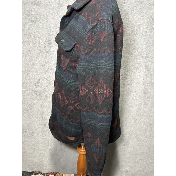 Jachs New York Men's L Muted Shirt Jacket Southwest Pattern Faux Shearling - Picture 4 of 11